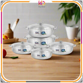 10 Pieces Export Quality Aluminum Metal Finish Caldero Cooking Pot Set | Heavy Duty Cookware - Kingbazar.pk