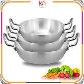 Baby Wok Set – Pack of 3 Aluminum Mini Woks | Perfect for Frying, Stir-Frying & Baby Food | Non-Toxic & Durable - Kingbazar.pk