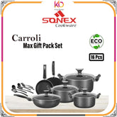 Carrolli Max Glass Lid Gift Pack – Sonex Non-Stick Cookware Set (16 Pieces) - Kingbazar.pk