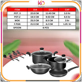 Calix Gift Pack with Glass Lid – Sonex Non-Stick Cookware Set - Kingbazar.pk
