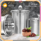 Olive Stainless Steel Storage Jars Set – Alpha 3-Piece Airtight Container Collection - Kingbazar.pk