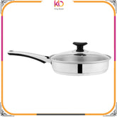 Supreme Steel Sonex Fry Pan with Heavy Base - Superior Heat Distribution for Perfect Cooking (20/22/24cm) - Kingbazar.pk