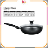 Classic Wok Sonex - Glass LID Non stick - Kingbazar.pk