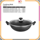 Cooking Wok Sonex - Glass Lid Nonstick - Kingbazar.pk