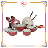 AR Non Stick Glory Set 19 Pcs. Maroon - Kingbazar.pk