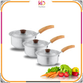 Baby Saucepan Set – Pack of 6 Aluminum Mini Milk Pots | Perfect for Boiling, Serving Milk & Baby Food | Non-Toxic & Durable - Kingbazar.pk