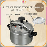 Sonex Classic Stylish Pressure Cooker – 5L | Free Steamer Jali – Eid ul Azha Special Offer