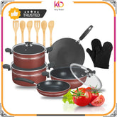 King Cook Nonstick Junior 15-Piece Set - Premium Quality Cookware with Advanced Nonstick Coating | Ideal for Everyday Cooking - Kingbazar.pk