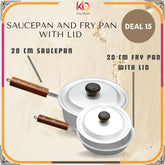 Premium Cooking Duo – 20cm Sauce Pan & Fry Pan (With Lids)