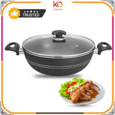 Nonstick Wok – The Ultimate Nonstick Stick-wok Black Non Stick karahi for Effortless Cooking - Kingbazar.pk