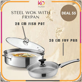 Eid Feast Deal! Sonex 28cm Fish Pot + 20cm Fry Pan – Nonstick Heavy Gauge Cookware Combo – Cook More, Save More!