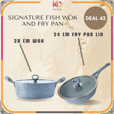 Eid Sizzle Deal! Signature 28cm Wok + 24cm Fry Pan Combo – Heavy Gauge Nonstick Cookware – Limited Time Offer