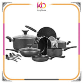 Grace Gift Pack - Sonex Glass Lid Nonstick 17 PCS - Kingbazar.pk