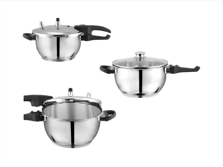 Sonex Steel Wok Pressure Cooker with Glass Lid | Ultimate Kitchen Multitasker Sonex Steel Wok Pressure Cooker with Glass Lid | Ultimate Kitchen Multitasker