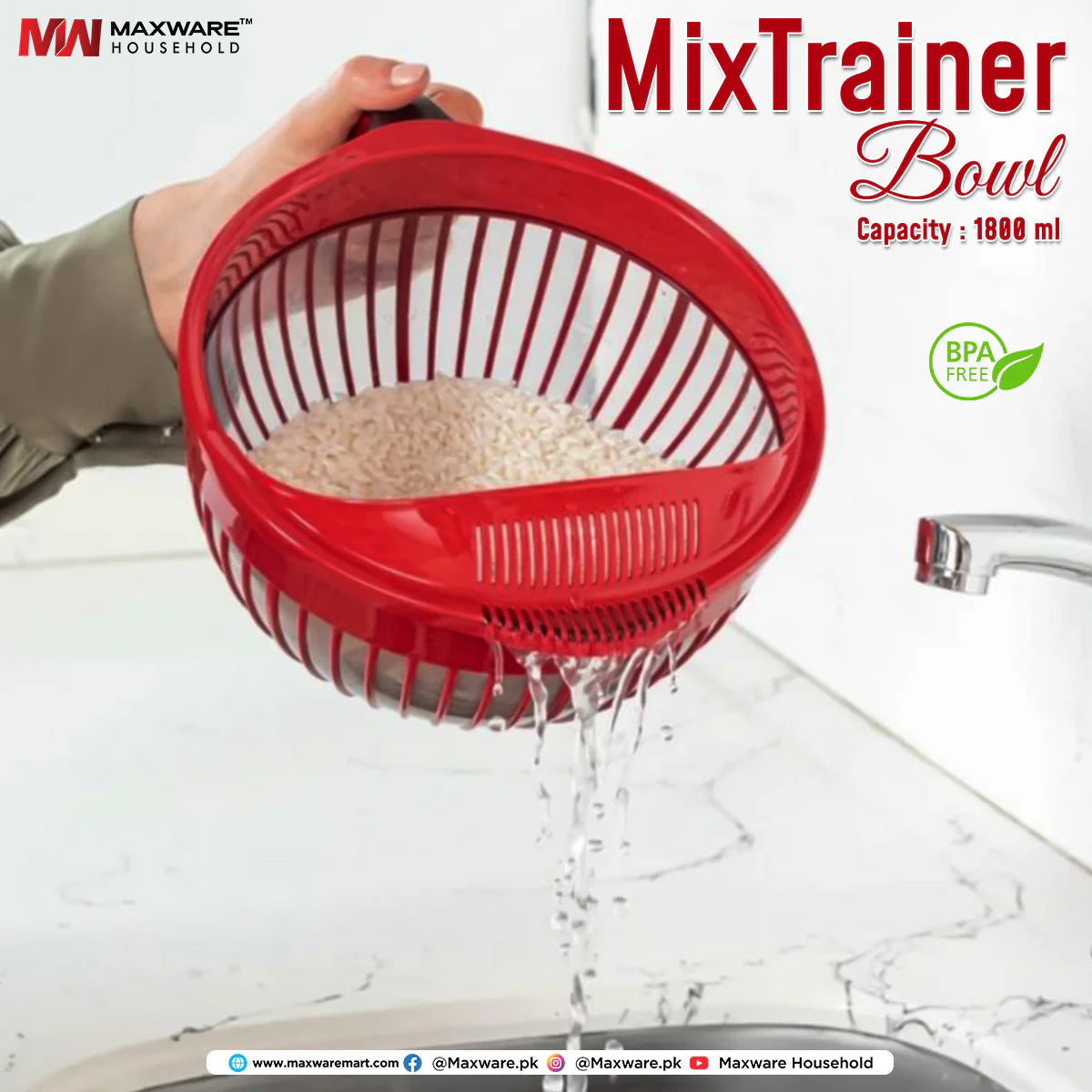 800ML BPA-Free Mixing Bowl – Non-Slip, Lightweight Plastic Bowl for Baking, Cooking & Serving