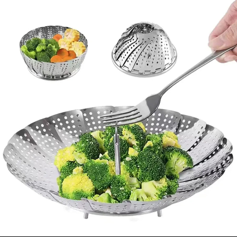 Foldable Steamer Basket – Stainless Steel, Food-Grade
