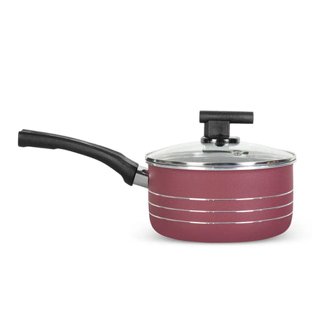 17 Pieces Non-Stick Indigo Gift Pack Set – Maroon | Premium Marble Coated Cookware