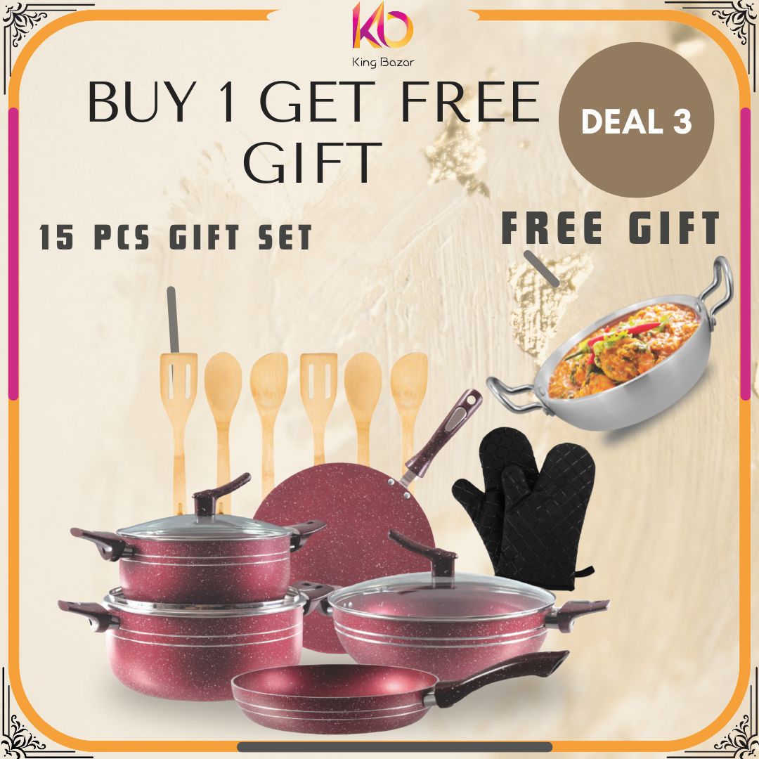 Marble Luxe 15-Piece Kitchen Gift Set + FREE Baby Mini Wok (20cm)