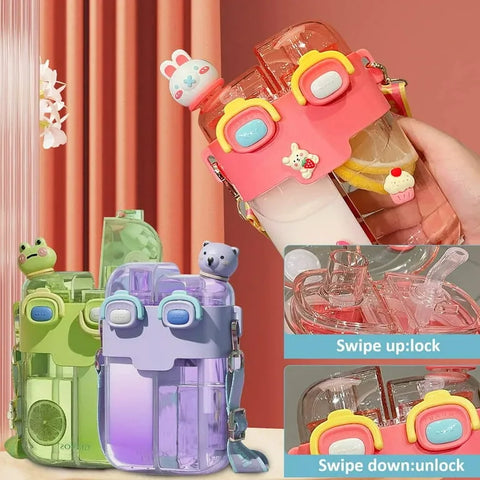 Cute 2-in-1 Water Bottle with Storage