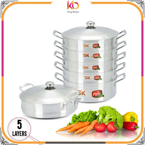 5 Layers Grace Casserole Steamer Set – 30 cm | Stainless Steel Multi-Tier Food Steamer