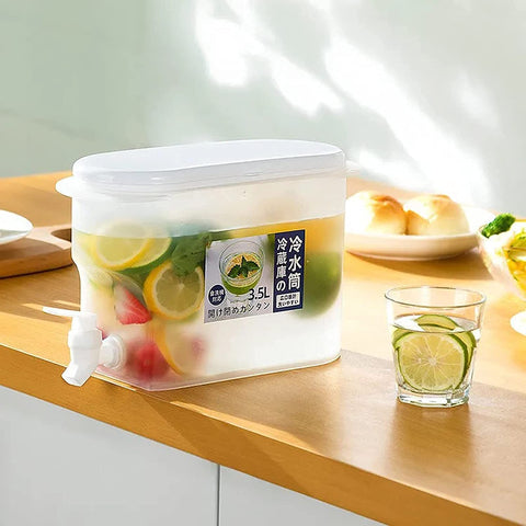 Translucent Drink Dispenser - Large Capacity, Refillable Beverage Jug