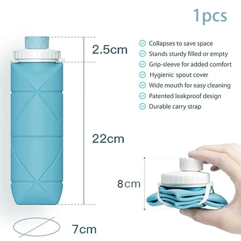 600ml Foldable Silicone Water Bottle