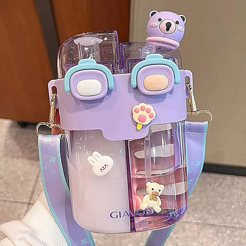 Cute 2-in-1 Water Bottle with Storage