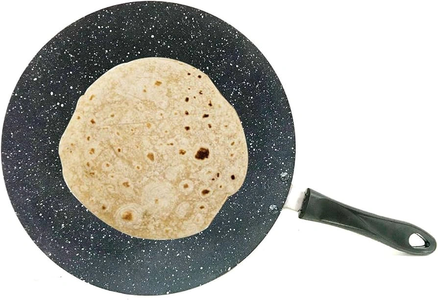 King Cook Nonstick Marble Coated Tawa – Wood & Bakelite Handle - Kingbazar.pk