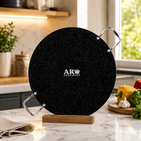 AR Premium Marble Mega Tawa 50 CM – Heavy Weight Nonstick Cooking Pan