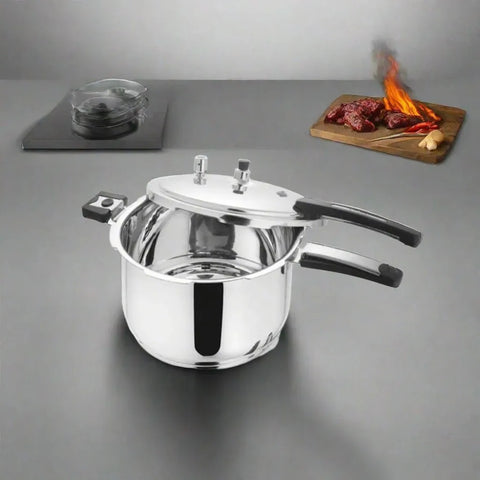 Alpha Pressure Cooker – Stainless Steel Double Bottom Heavy Weight Cooker (7L, 9L, 12L, 15L)