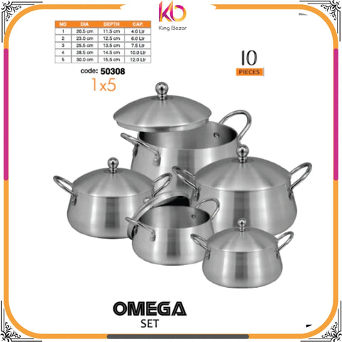 Sonex Omega Set 1-5 (Belly New Item) Metal Finish Cookware Full Set: A Stylish and Functional Kitchen Companion