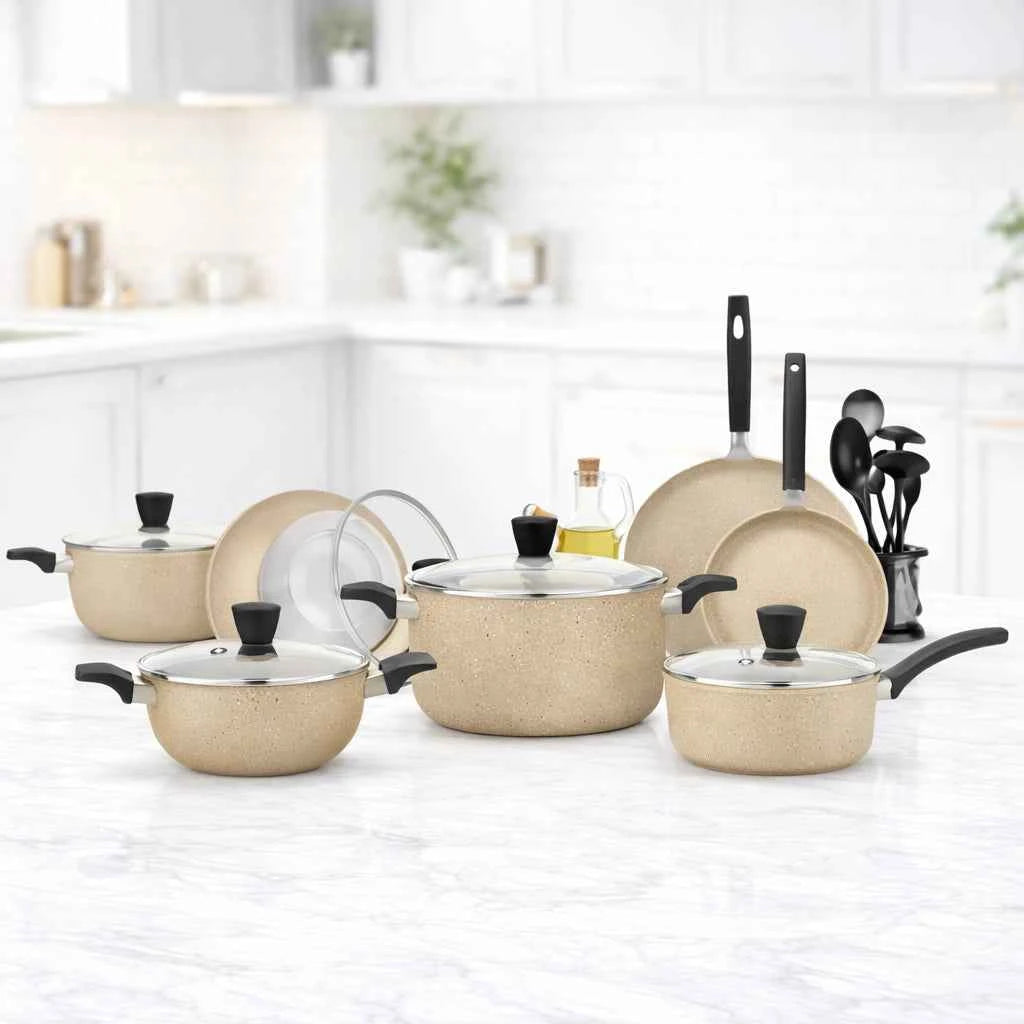 Sawan 18-Piece Marble Cookware Gift Set – Vibrant Multicolor Edition