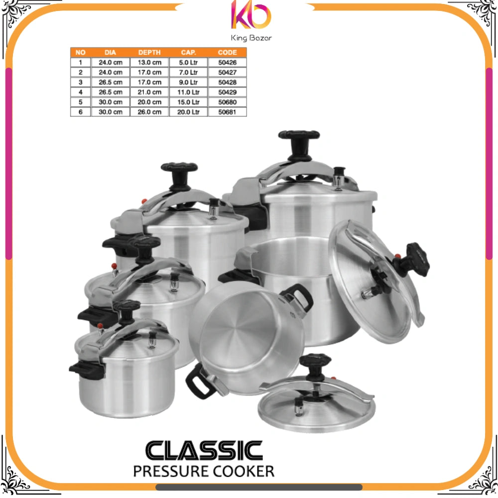 Sonex Classic Stylish Pressure Cooker – Available in 5L, 7L, 9L, 11L, 15L, and 20L