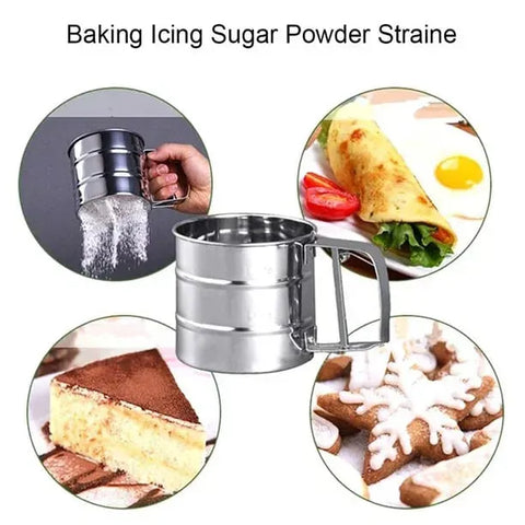 Efficient Stainless Steel Sifter for Fine Flour – Perfect Baking Every Time!