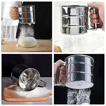 Efficient Stainless Steel Sifter for Fine Flour – Perfect Baking Every Time!