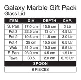 Galaxy Marble Gift Pack - Sonex (with Glass Lid) Nonstick 18 PCS