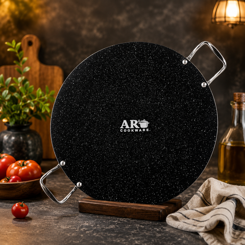 AR Premium Marble Mega Tawa 50 CM – Heavy Weight Nonstick Cooking Pan