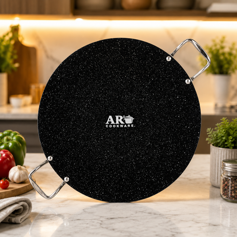 AR Premium Marble Mega Tawa 50 CM – Heavy Weight Nonstick Cooking Pan