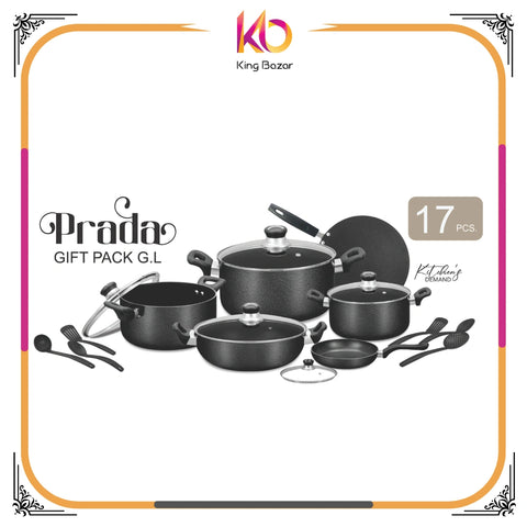 Prada Gift Pack - Sonex 17 PCS Nonstick (Black & Brown)