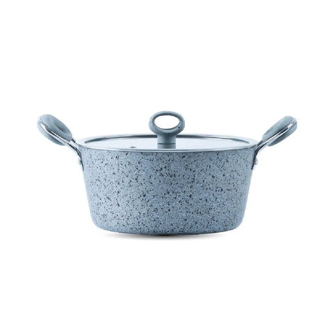 Non Stick Marble Coated Signature Casserole (Daigchi/Baigona) – Grey | Premium Non-Stick Cookware