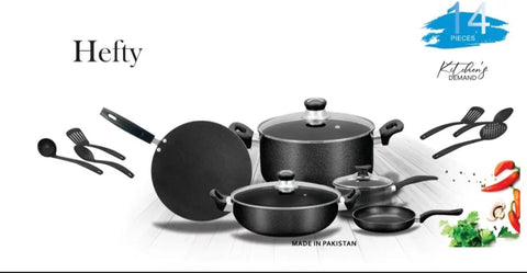 Hefty gift pack-Sonex Glass Lid Nonstick 14 PCS