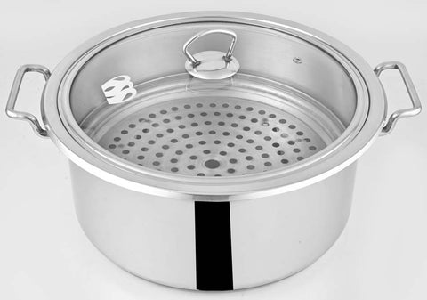 Alpha Steamer Cuisine – Stainless Steel with Glass Lid for Healthy Steaming