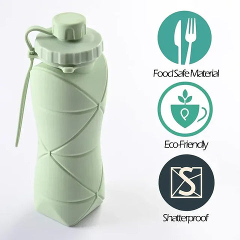 600ml Foldable Silicone Water Bottle