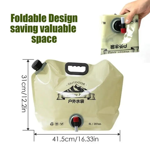 8Lilter Foldable Camping Water Bag with Spigot