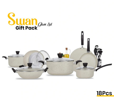 Sawan 18-Piece Marble Cookware Gift Set – Vibrant Multicolor Edition