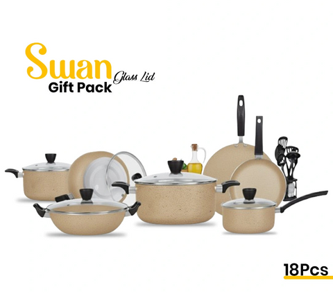 Sawan 18-Piece Marble Cookware Gift Set – Vibrant Multicolor Edition