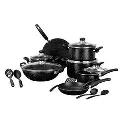 Titan Gift Pack with Glass Lid – Sonex Non-Stick Cookware Set (18 Pieces) – Daily Kitchens
