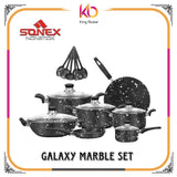 Galaxy Marble Gift Pack - Sonex (with Glass Lid) Nonstick 18 PCS