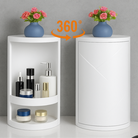 Bathroom & Kitchen Corner Cabinet – 360° Rotating