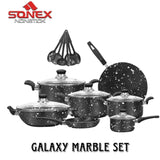 Galaxy Marble Gift Pack - Sonex (with Glass Lid) Nonstick 18 PCS